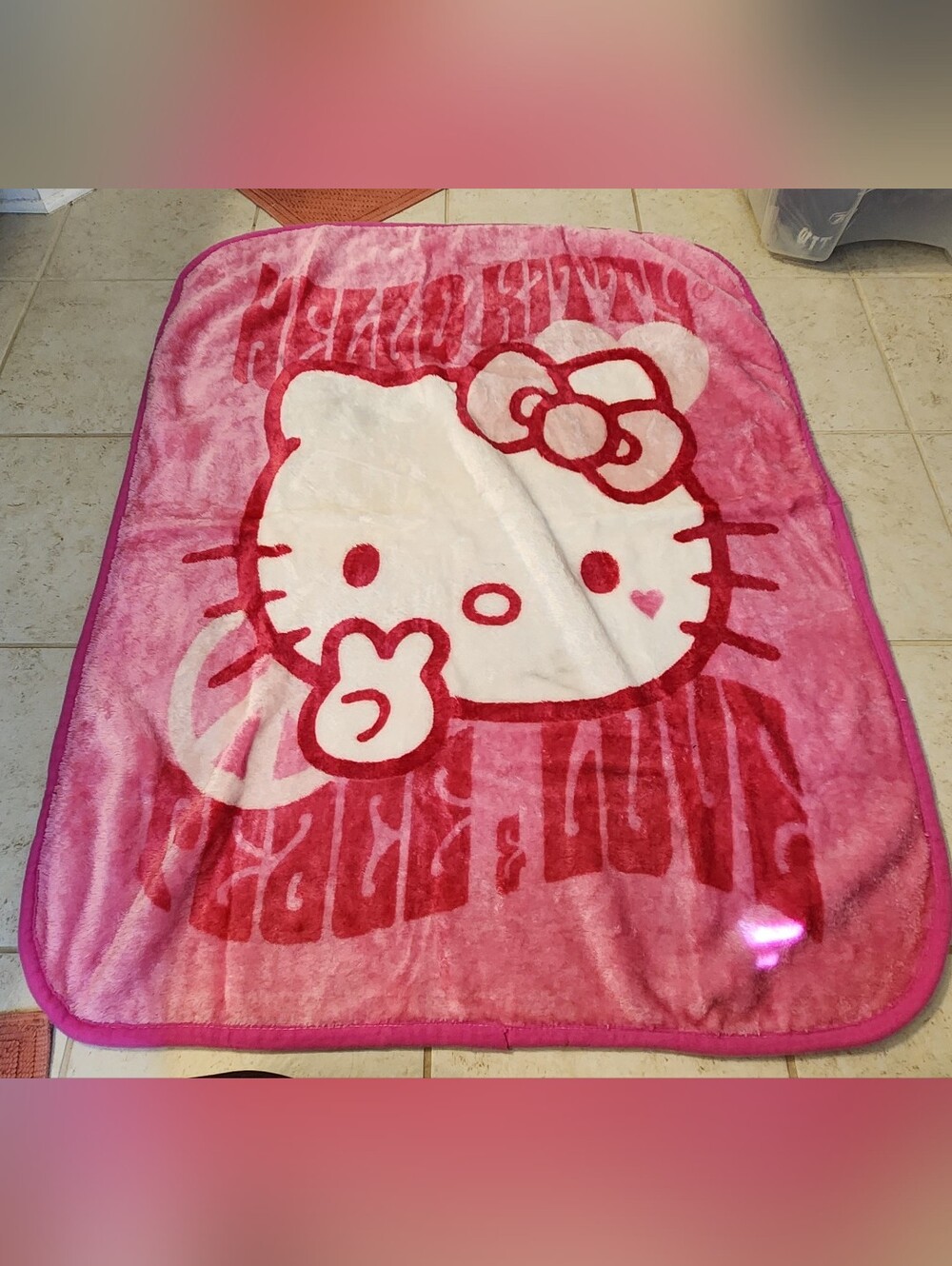 Sanrio Hello Kitty Soft Micro Raschel‎ Blanket Throw, 48 in x 38 in